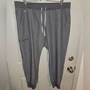 NWOT FIGS Technical Collection Gray Jogger Scrub Pants Women's XXL P Short